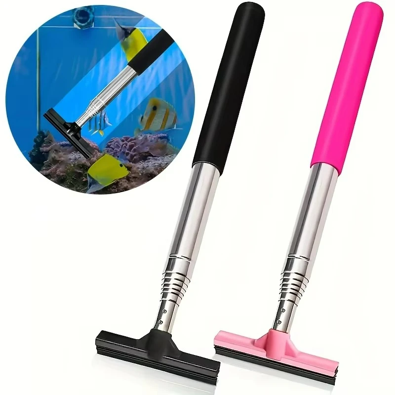 Marine Aquarium Glass Cleaner - Spazzola raschietto telescopica per acquario, strumento