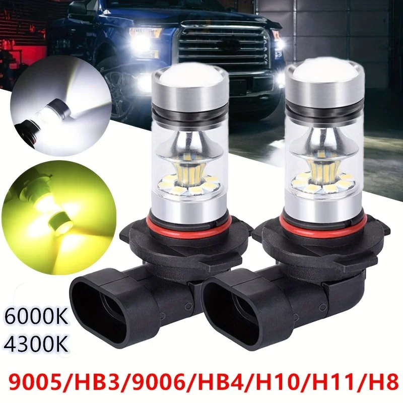 Actinic Blue Led - 2x 9005/9006/9145 Fendinebbia a LED 30306000K