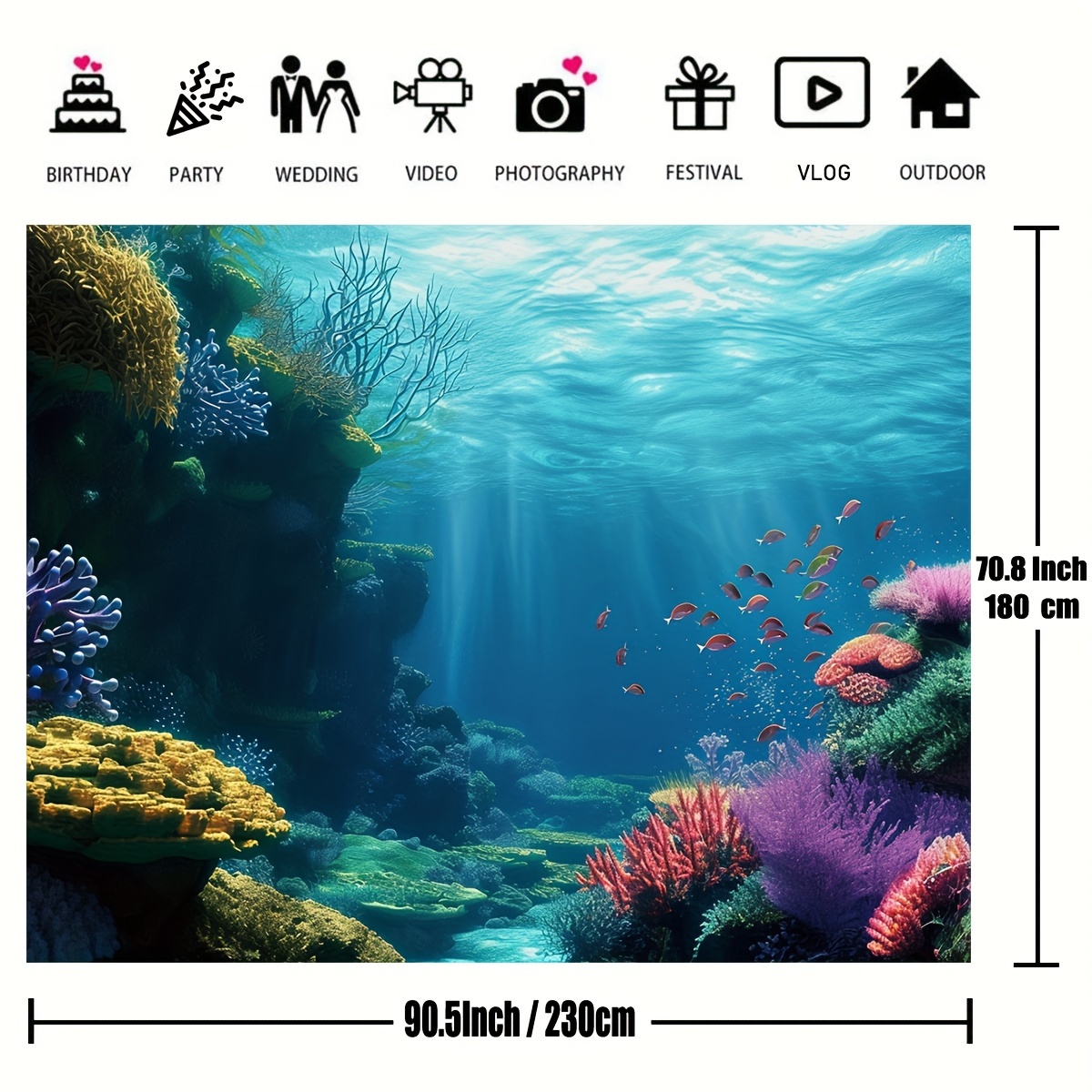 1 pezzo di arazzo piatto 2D co - Aquarium Marine Fishes recensione e prezzo