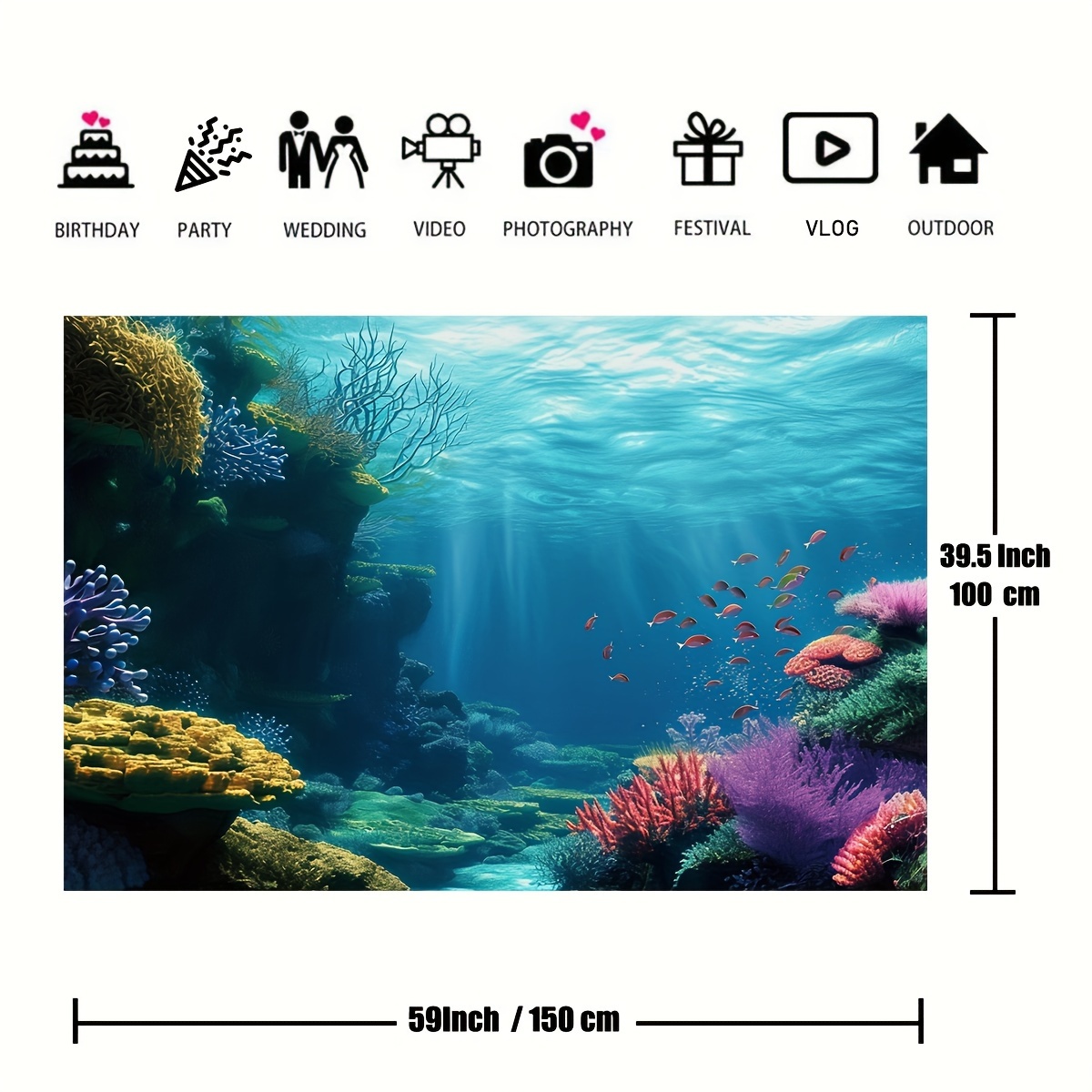1 pezzo di arazzo piatto 2D co - Aquarium Marine Fishes recensione e prezzo